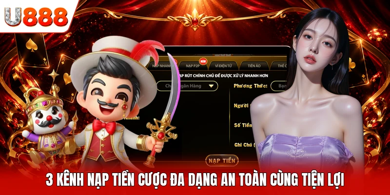 3 kênh nạp tiền cược đa dạng an toàn cùng tiện lợi